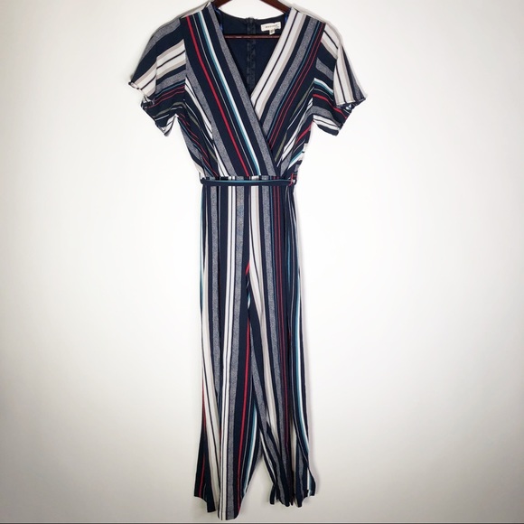 Monteau Pants - ⚡️Monteau Striped Jumpsuit Blue White Stripe Large